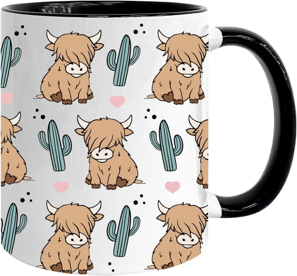 Elegant Highland Cow Coffee Mug 11oz Highland Cow Gifts for Women Cowgirl Stuff Selected