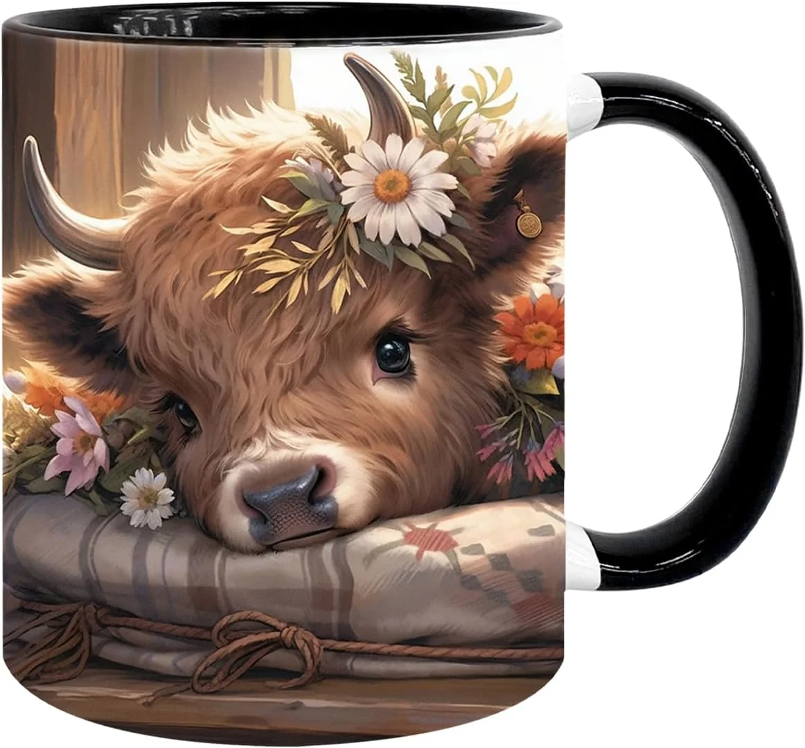 Elite Highland Cow Gifts for Woman Highland Cow Coffee Mug Cow Iced Coffee Cup Western Cows Gifts Cow Gifts Set for Women Cow Lovers Cows Drinking cup 11oz Mug Trusted