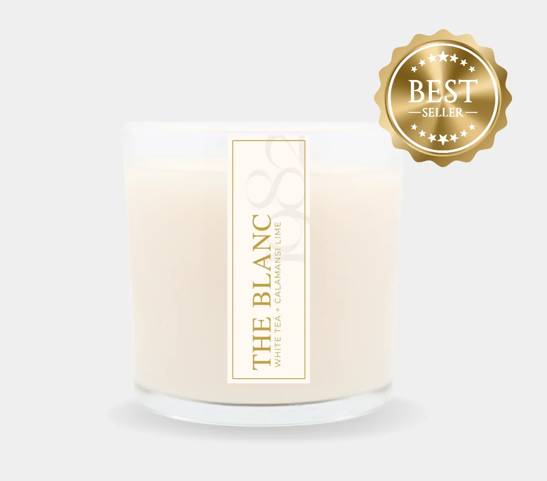 Long-Lasting The Blanc 14 oz Double Wick – Notes White Tea Ginger Lilies Calamansi Limes World-Class