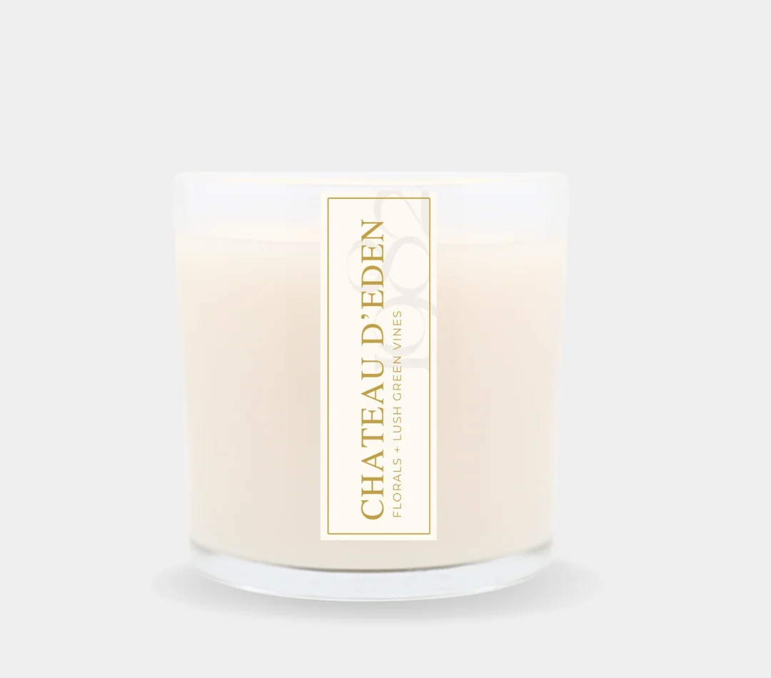 Quality Chateau d’eden 14 oz Double Wick – Notes Sun-drenched Florals Lush Green Vines Spiced Vanilla Versatile