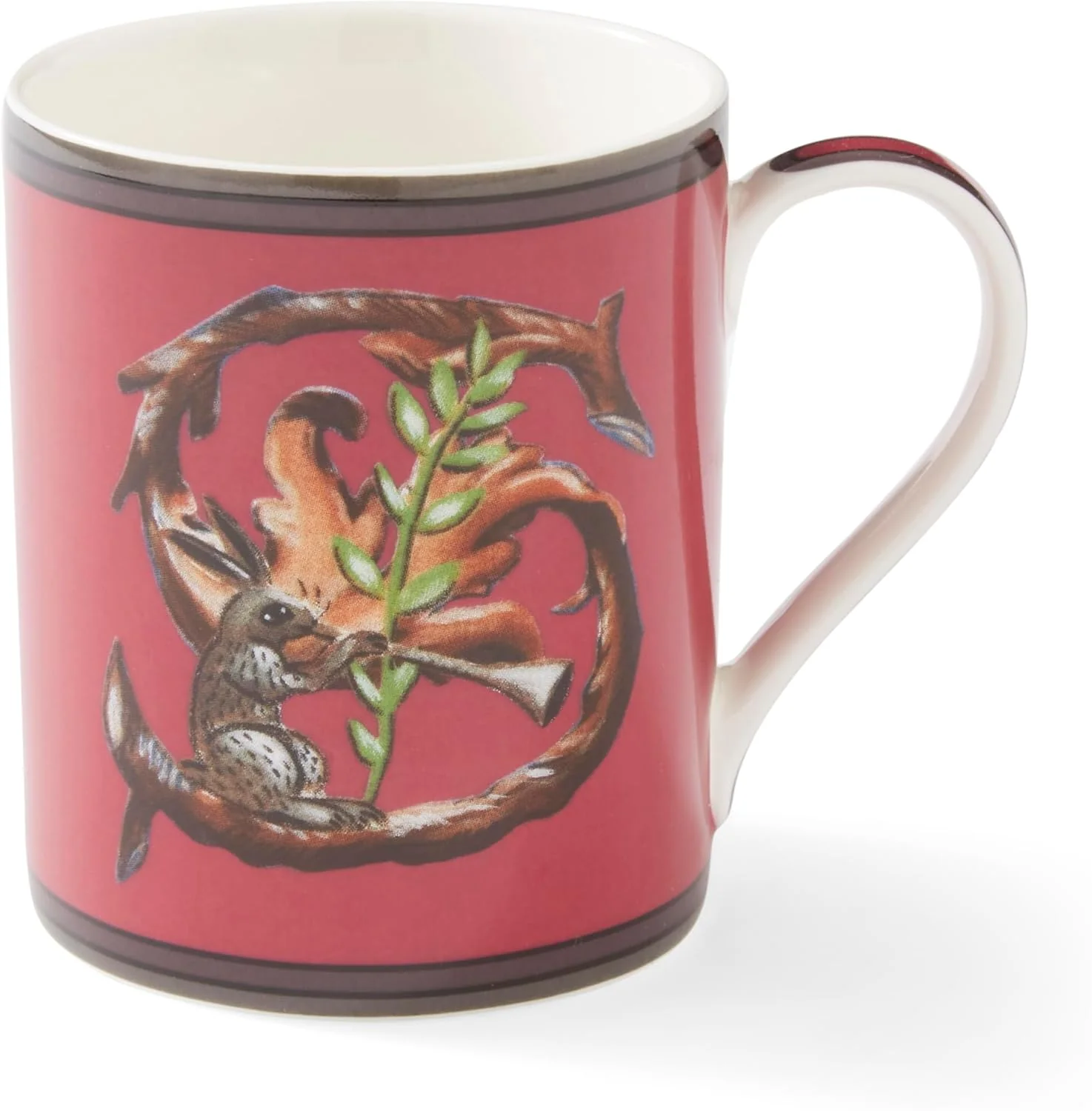 Sustainable Spode Kit Kemp 12oz Mug S Initial – Fine China Coffee Cup with Floral Alphabet Design Custom Letter Mug for Unique Gift Giving Original Design