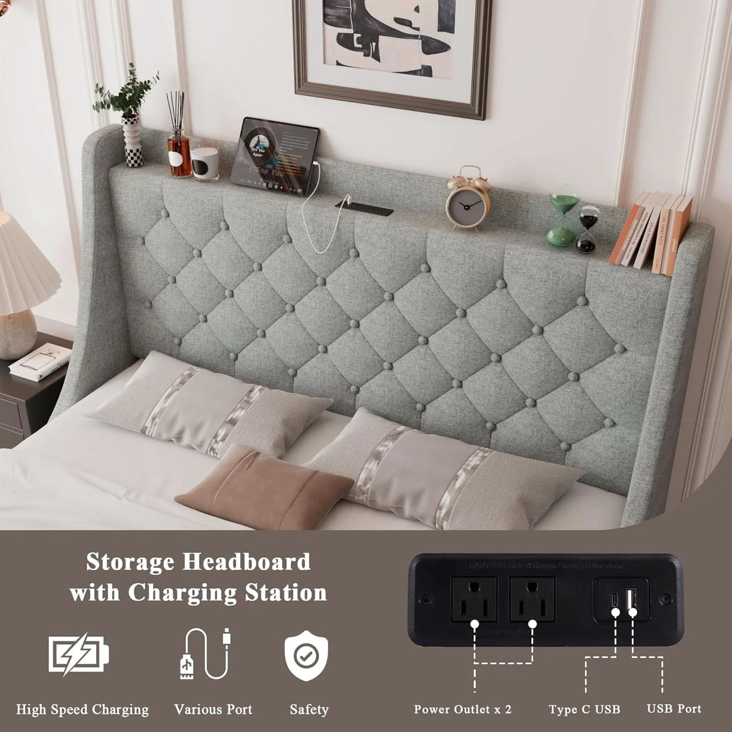 Innovative Full-Size Upholstered Bed Frame With Storage Drawers Unique