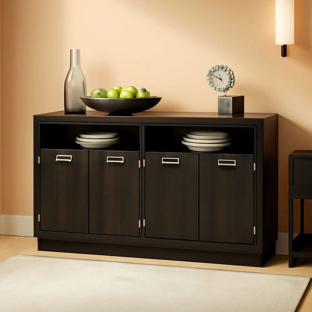 Durable Hyndell 60.13 Inch Contemporary Dining Room Buffet Server With Double Long-Lasting