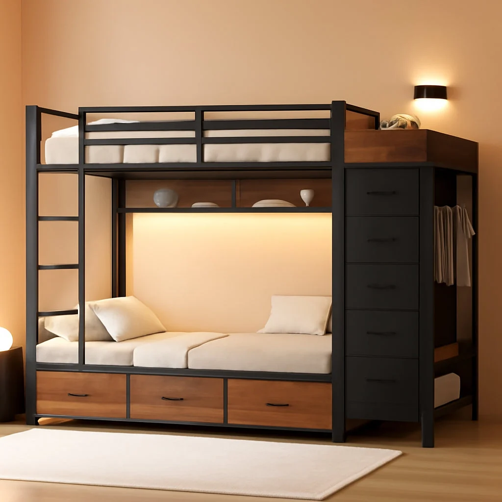 Long-Lasting Black Industrial Twin Over Twin Heavy Duty Bunk Bed Outlets Responsible