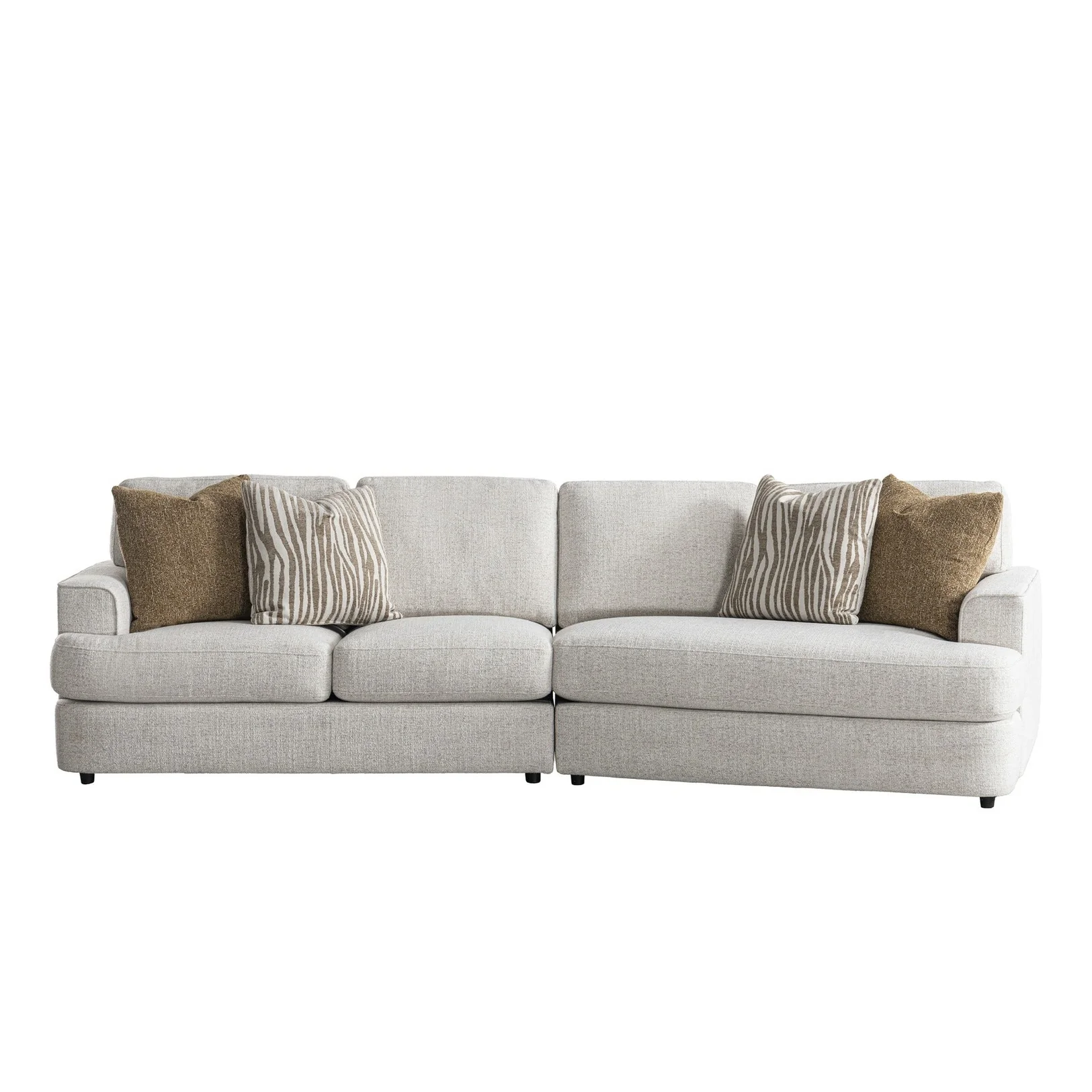 Expertly Made Cara 2 PCs Sectional w 4 Pillows – Right Cuddler Specialty