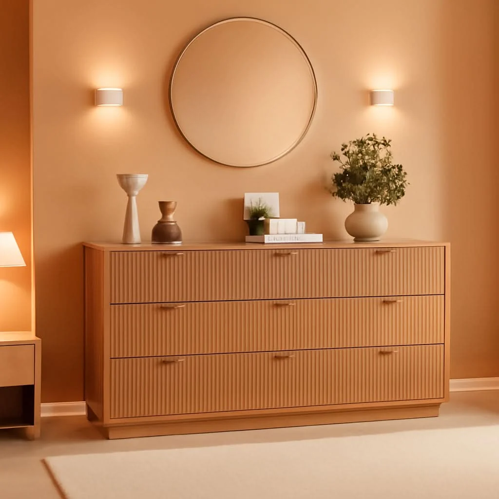 Contemporary SixtyThreeInch Dresser With Deep Drawers NaturalFinish Healthy