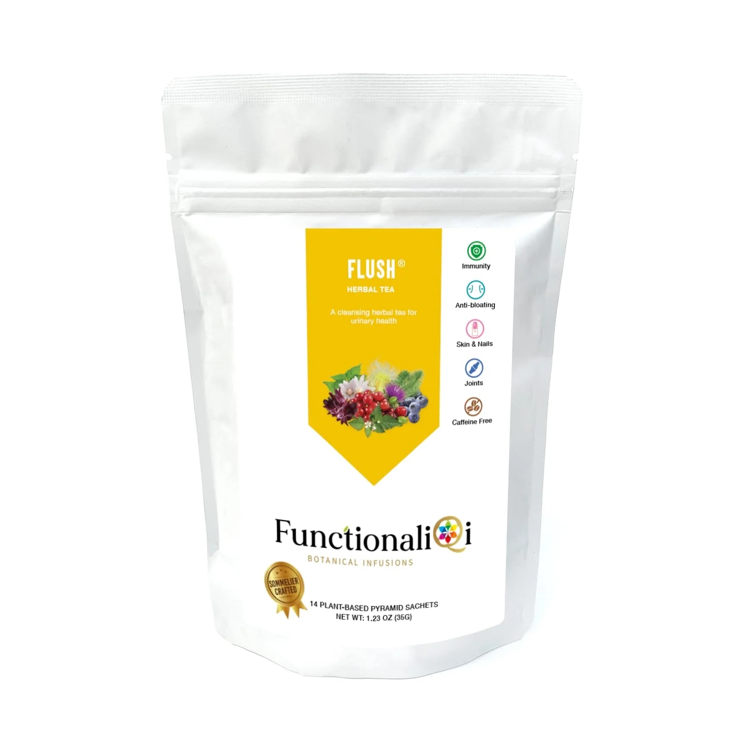 Efficient FunctionaliQi Flush Herbal Tea for Urinary Health – Marshmallow Root Milk Thistle Cornsilk and Goldenseal Hibiscus Blend with Nettles Top-Quality