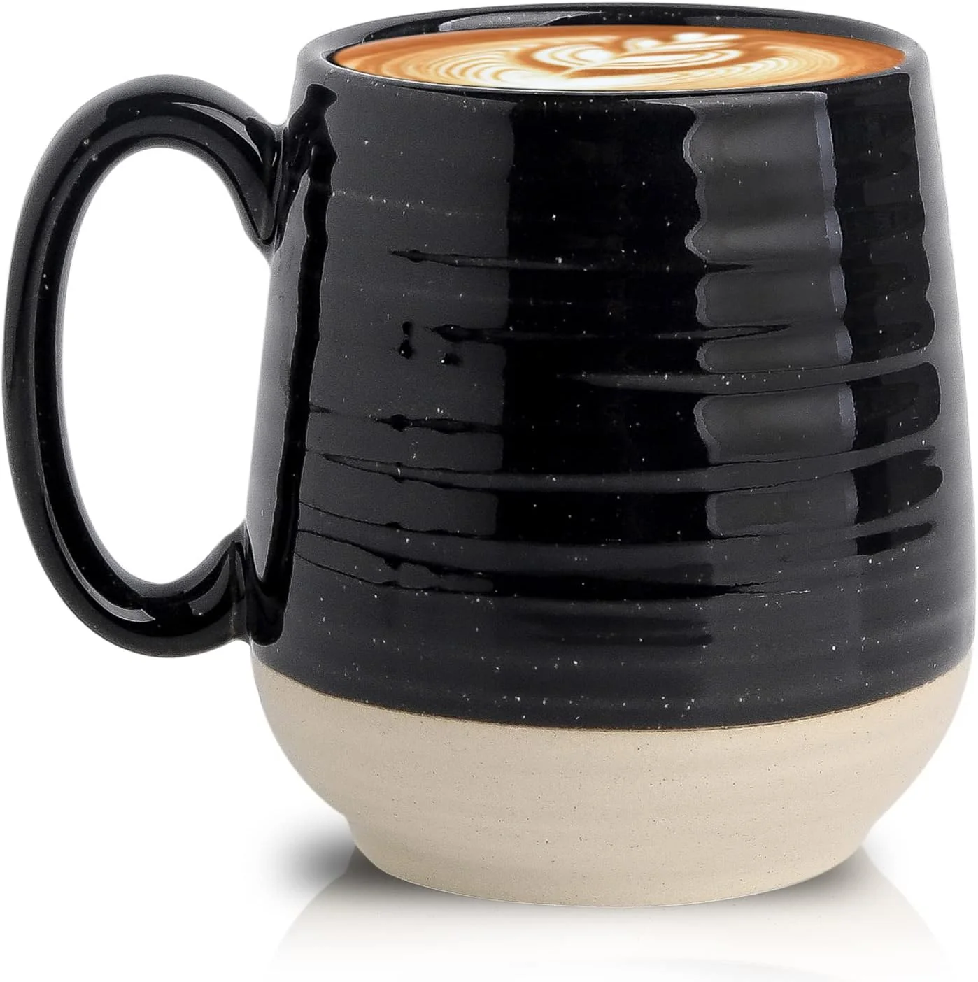 Detailed HASENSE Large Coffee Mug 20 oz Ceramic Coffee Cup with Comfortable Handle for Office and Home I for Coffee Tea Latte Dishwasher Microwave Safe 1 PCS Black Eco-Friendly