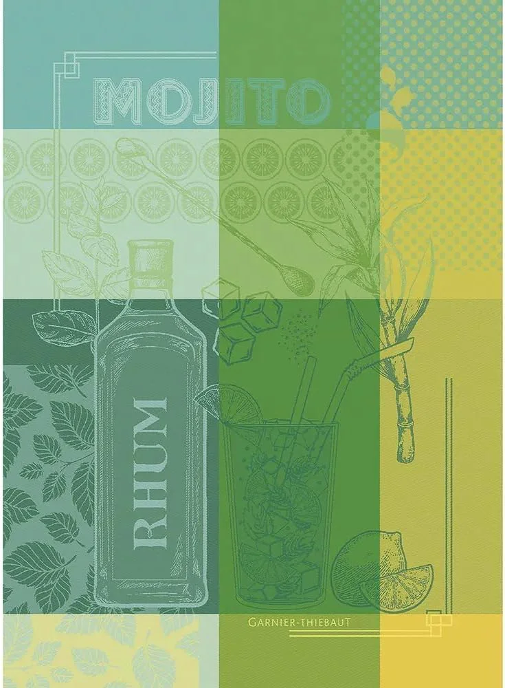 User-Friendly Garnier Thiebaut Mojito Menthe Mint Mojito French Kitchen Towel 22 x30 Cotton Jacquard Optimized
