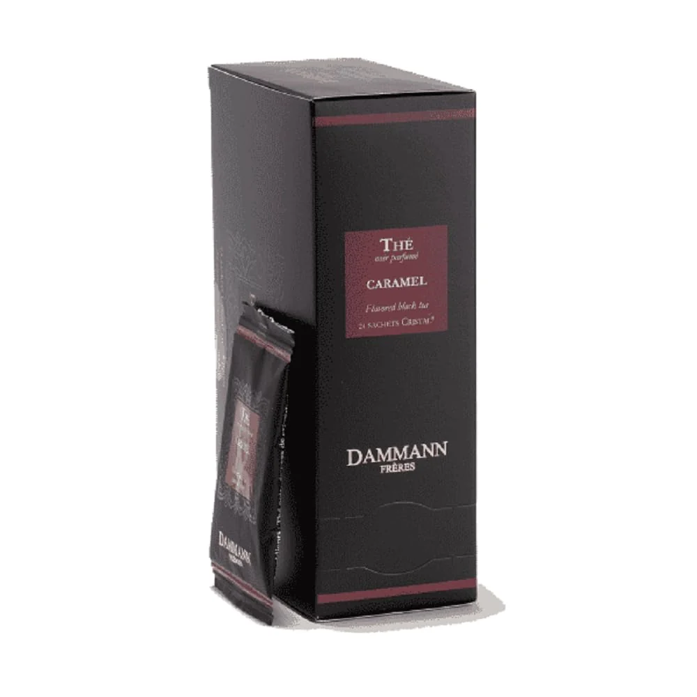 Top-Quality Dammann Freres Sachets Caramel Toffee Flavored Tea Bags Premium Gourmet French Tea Individually Wrapped 24 Count Single Pack User-Friendly