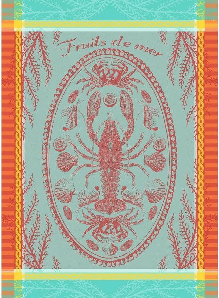 Effective Garnier Thiebaut Maree Basse Lagon Low Water Lagoon French Kitchen Towel 22 x30 Cotton Jacquard Organic