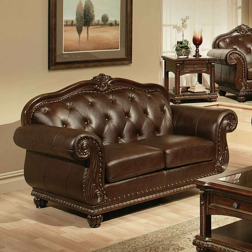 Minimalist Anondale – Loveseat – Espresso Top Grain Leather Match Cherry Efficient