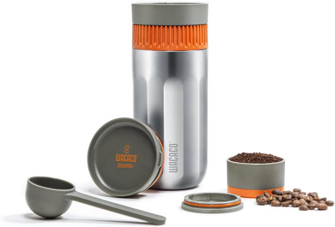 Recyclable Wacaco Pipamoka Portable Coffee Maker Coffee brewer All-in-one Vacuum Pressured，Insulated Travel Mug Hand Powered and Filter Pressure Brewer Fine Crafted