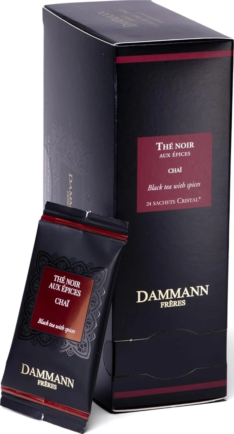 Relaxed Dammann Freres Satchets Chai Tea Bags Premium Gourmet French Black Tea Blend Ginger Cinnamon Cardamom Flavors Individually Wrapped 24 Count Single Pack Trendy