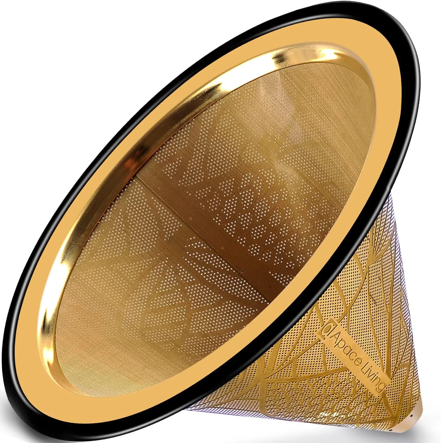 Practical Compatible with Chemex Hario V60 Pour Over Coffee Filter – Wide Metal Base Reusable Stainless Steel Coffee Dripper Environmentally Friendly