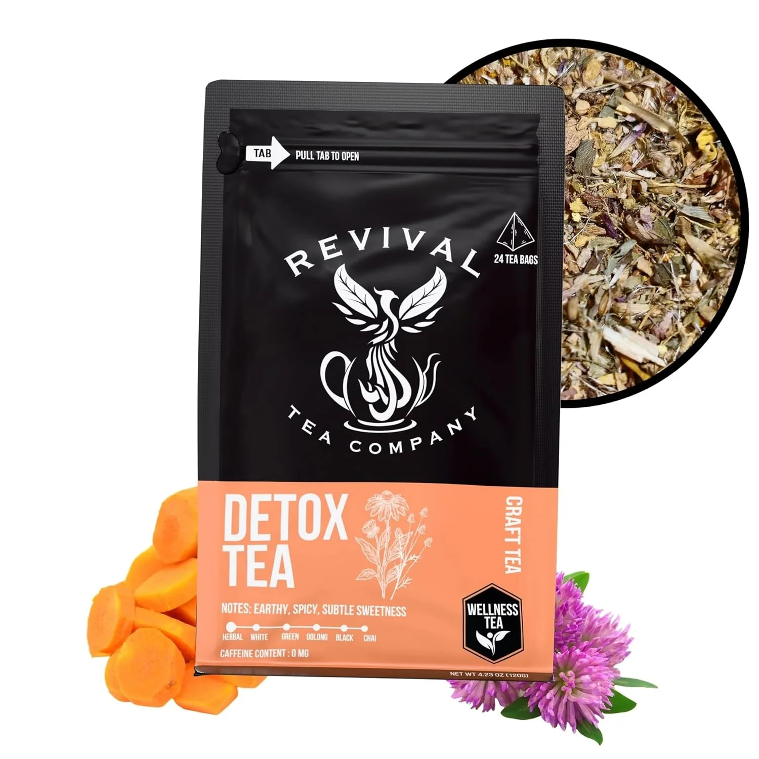Fast Revival Tea Company Herbal Tea – Hand Blended Craft Bold Flavor Loose Leaf or Tea Bags Organic and Caffeine Loose Leaf Detox Tea Trusted