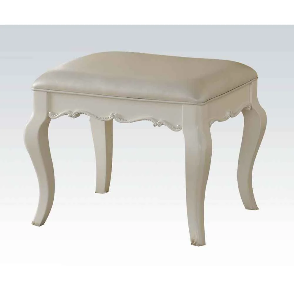 Original Edalene – Vanity Stool – Pearl Synthetic Leather Pearl White Selected