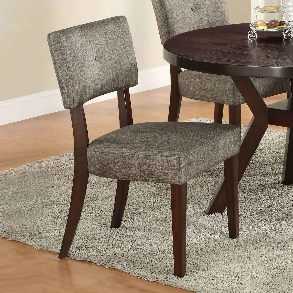 Sophisticated Drake – Side Chair Set of 2 – Gray Fabric Espresso User-Friendly