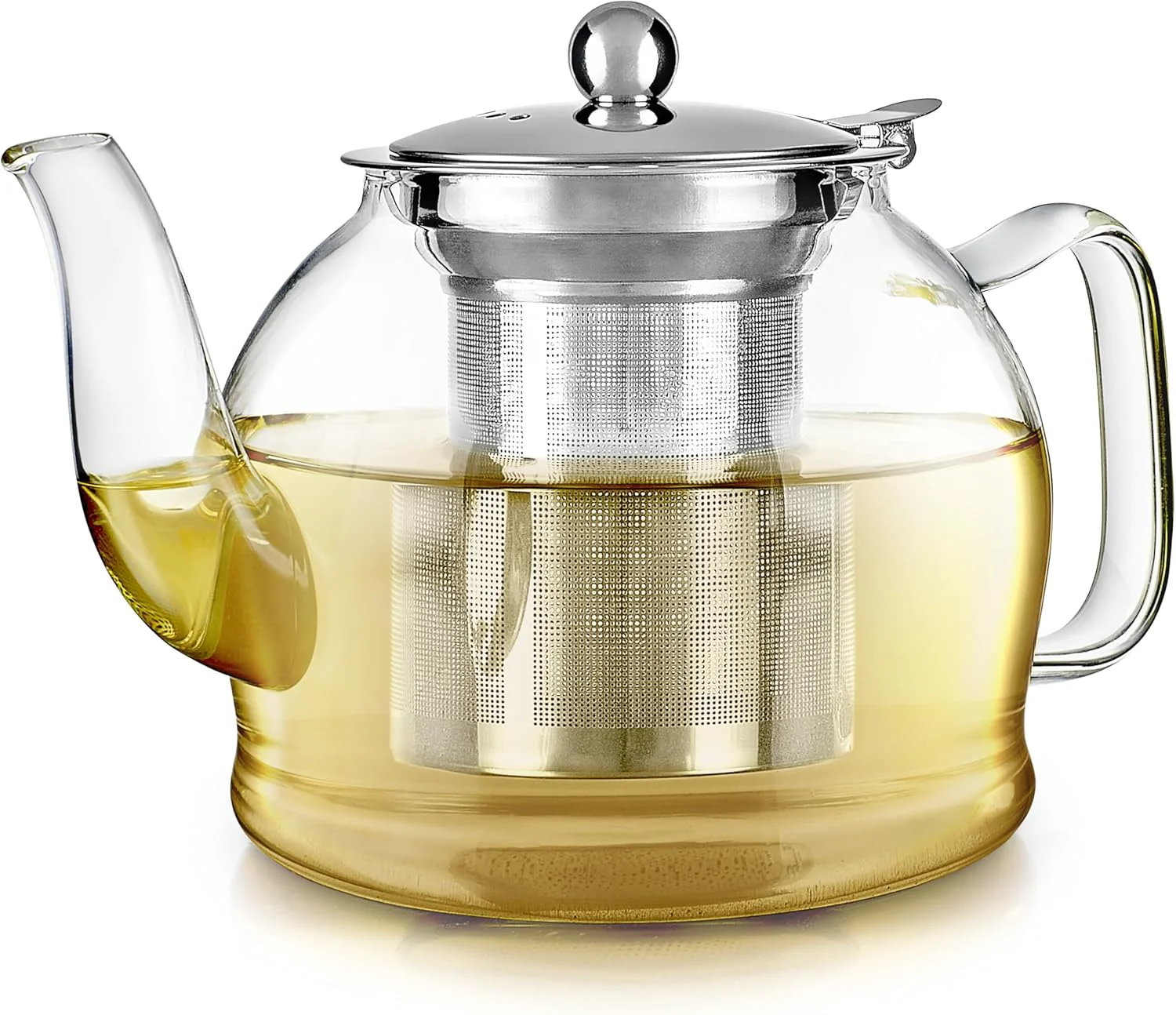 Advanced Teabloom Dublin Glass Teapot – Premium Borosilicate Glass with Removable Stainless Infuser – Stovetop Safe – I for Loose Leaf Tea – Tea for Two – 27 oz. 800 ml 2-3 Cups High-End
