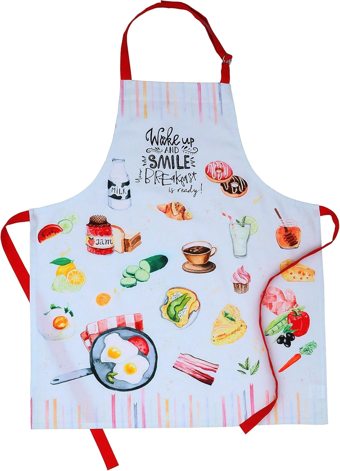 Contemporary Amour Infini Aprons for Women Cotton Washable Breakfast Apron 27.5 x 33 Inches Adjustable Strap Waist Ties for Baking Cooking Gardening Spring Apron Convenient