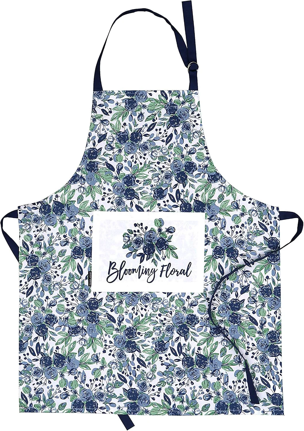 Official Cotton Aprons for Women with Pocket Adjustable Strap amp Waist Ties – Washable Aprons for Baking Cooking Gardening 27.5 x 33 Inches – Blooming Floral Smooth
