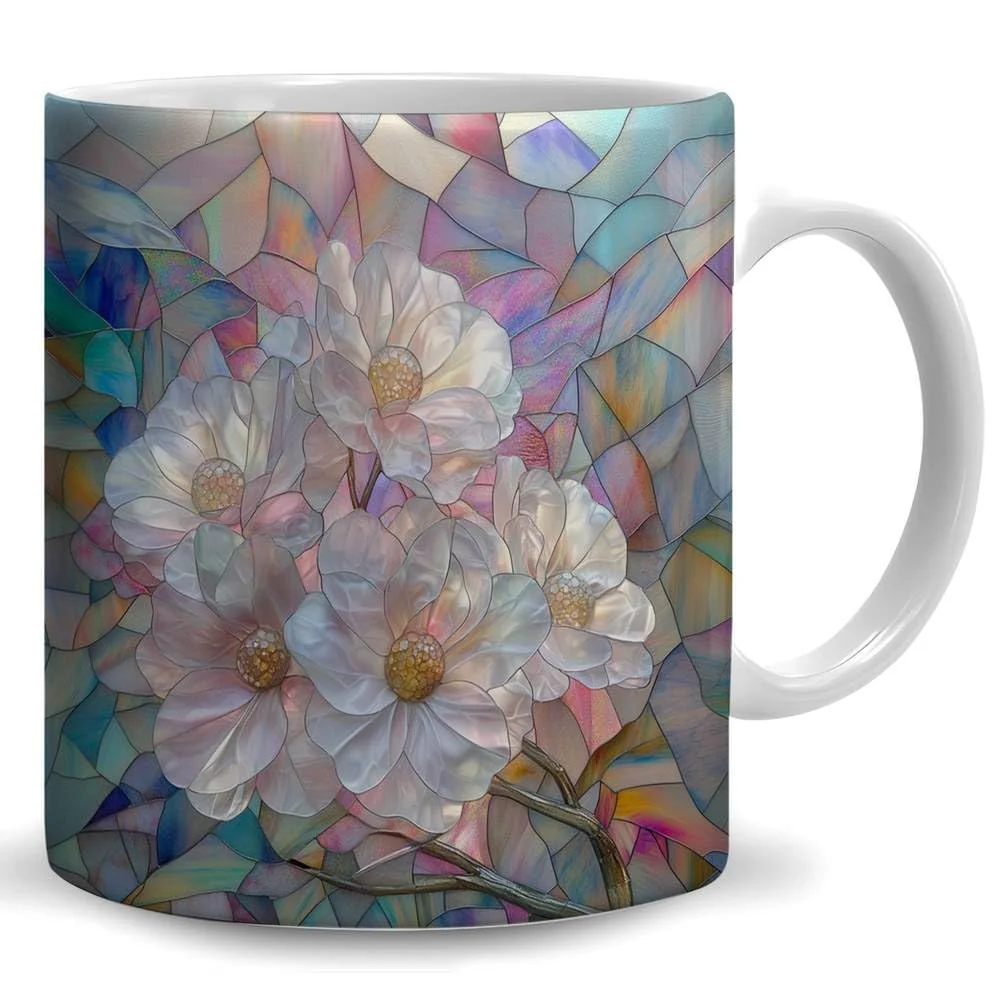 Refined Colorful Flower blooms Coffee Mug – Spring Floral Lover Mugs Gifts for Women Men – Birthday Christmas Gift for Friend Mom Dad Wife Husband Fast