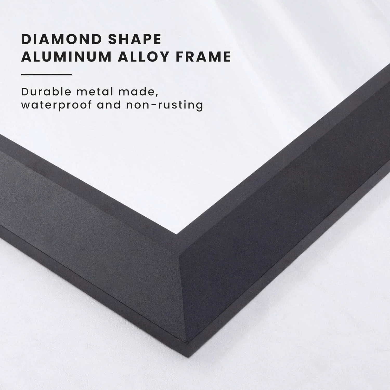 Environmentally Friendly Black Bathroom Mirror 48 By 35 Inch Metal Framed Wall Mirror Breathable