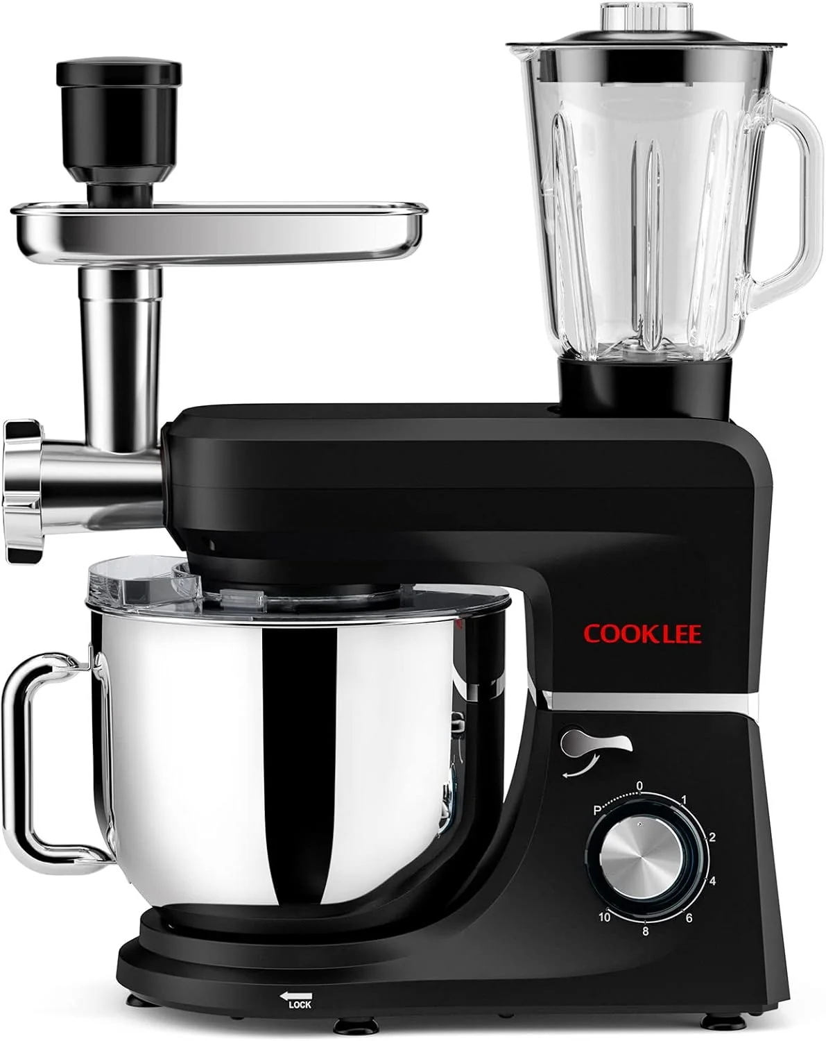 Exceptional Cooklee 6-IN-1 Stand Mixer 8.5 Qt. Multifunctional Electric Kitchen Mixer with 9 Accessories for Most Home Cooks SM-1507BM Black Fast