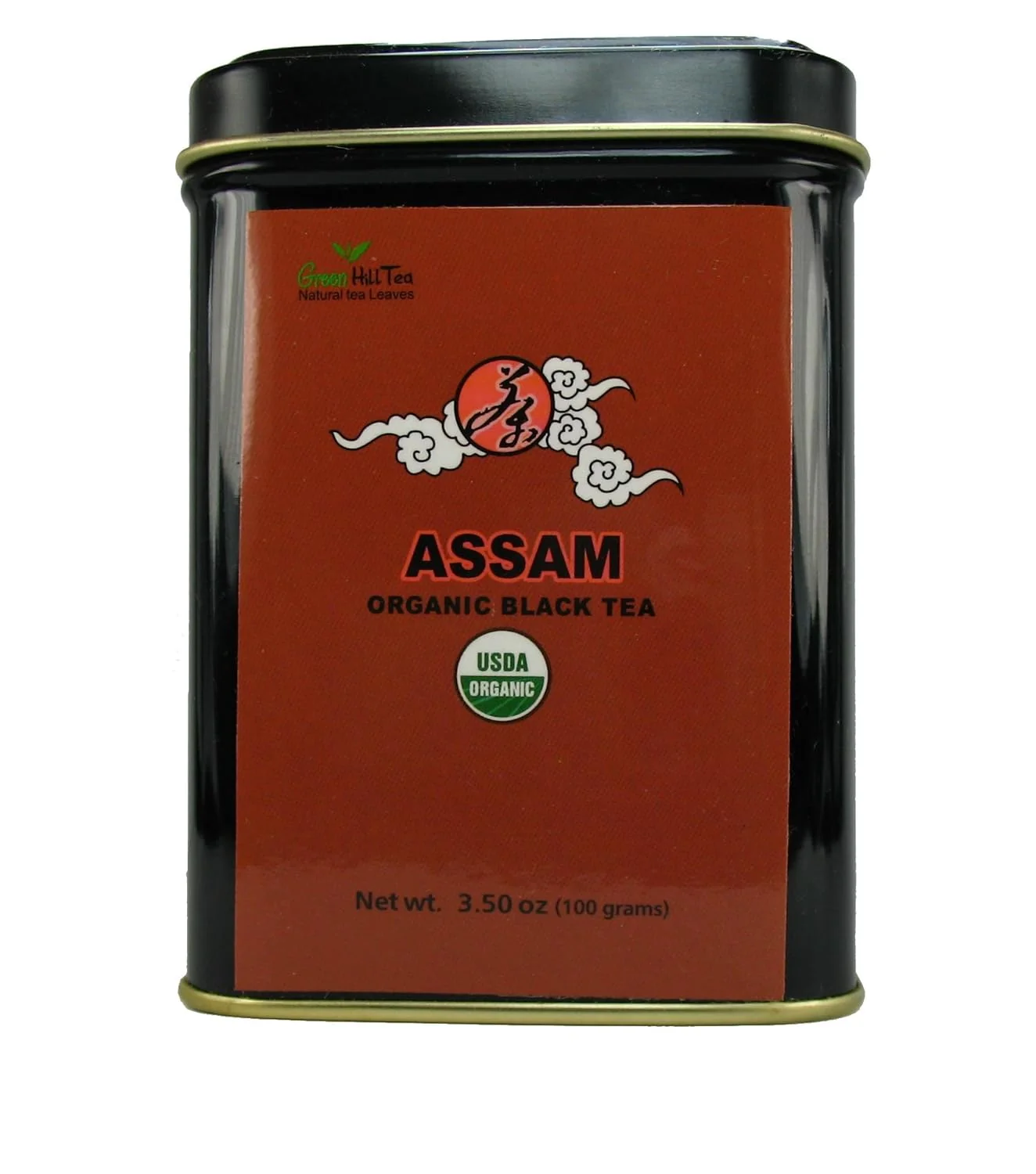 Superior Organic Assam Tgfop Black tea loose tea 3.5 OZ packed in tea tin Recyclable