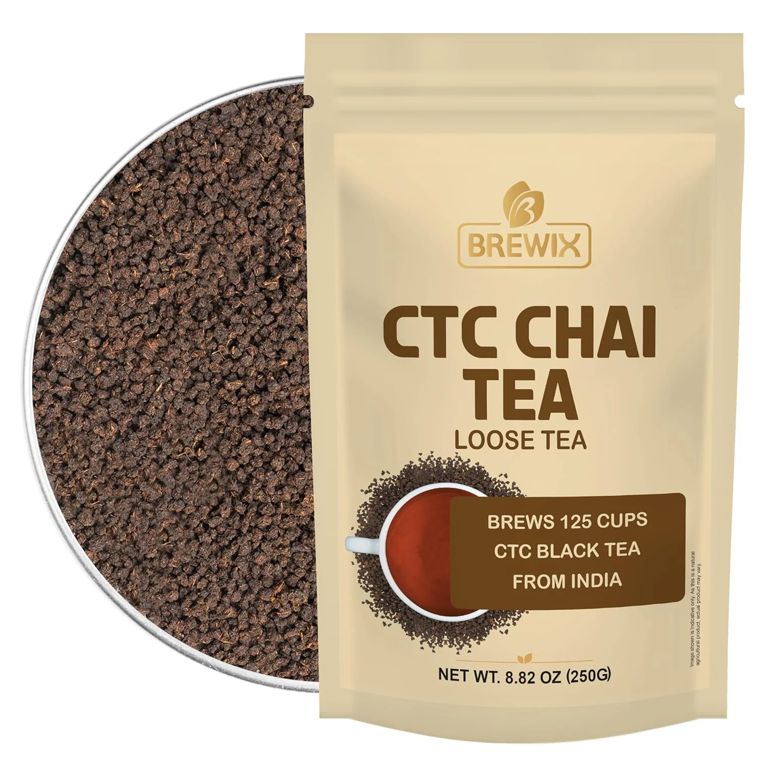 Quality Brewix Premium CTC Assam Black Tea 125 Cups 8.82oz 250g Strong and Full Bodied Loose Leaf Tea For Kombucha Indian Milk Tea Functional
