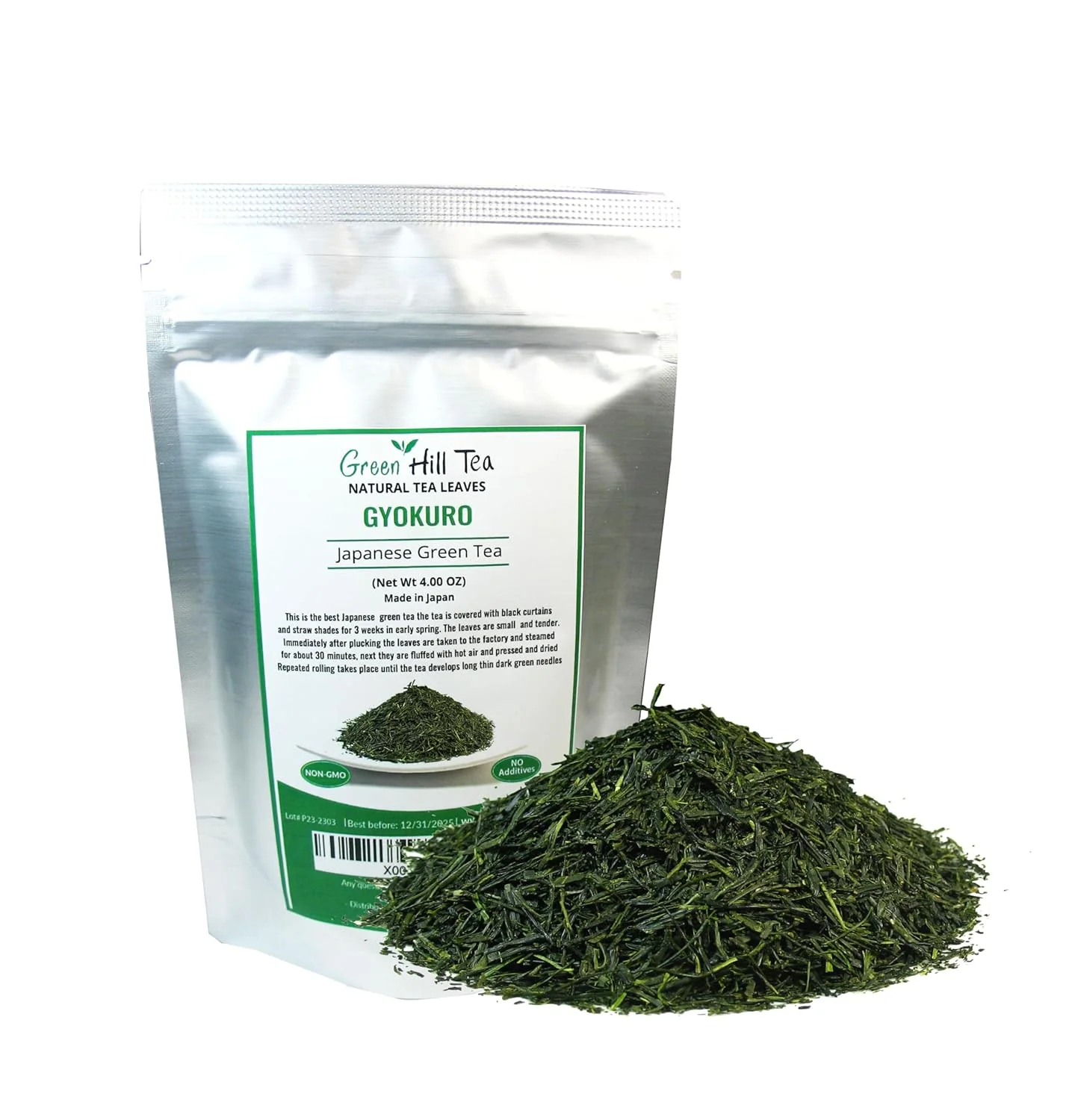 Sustainable Greenhilltea Premium Gyokuro Japanese Green Tea finest green tea loose leave tea – 4 OZ Tea Bag. Elite