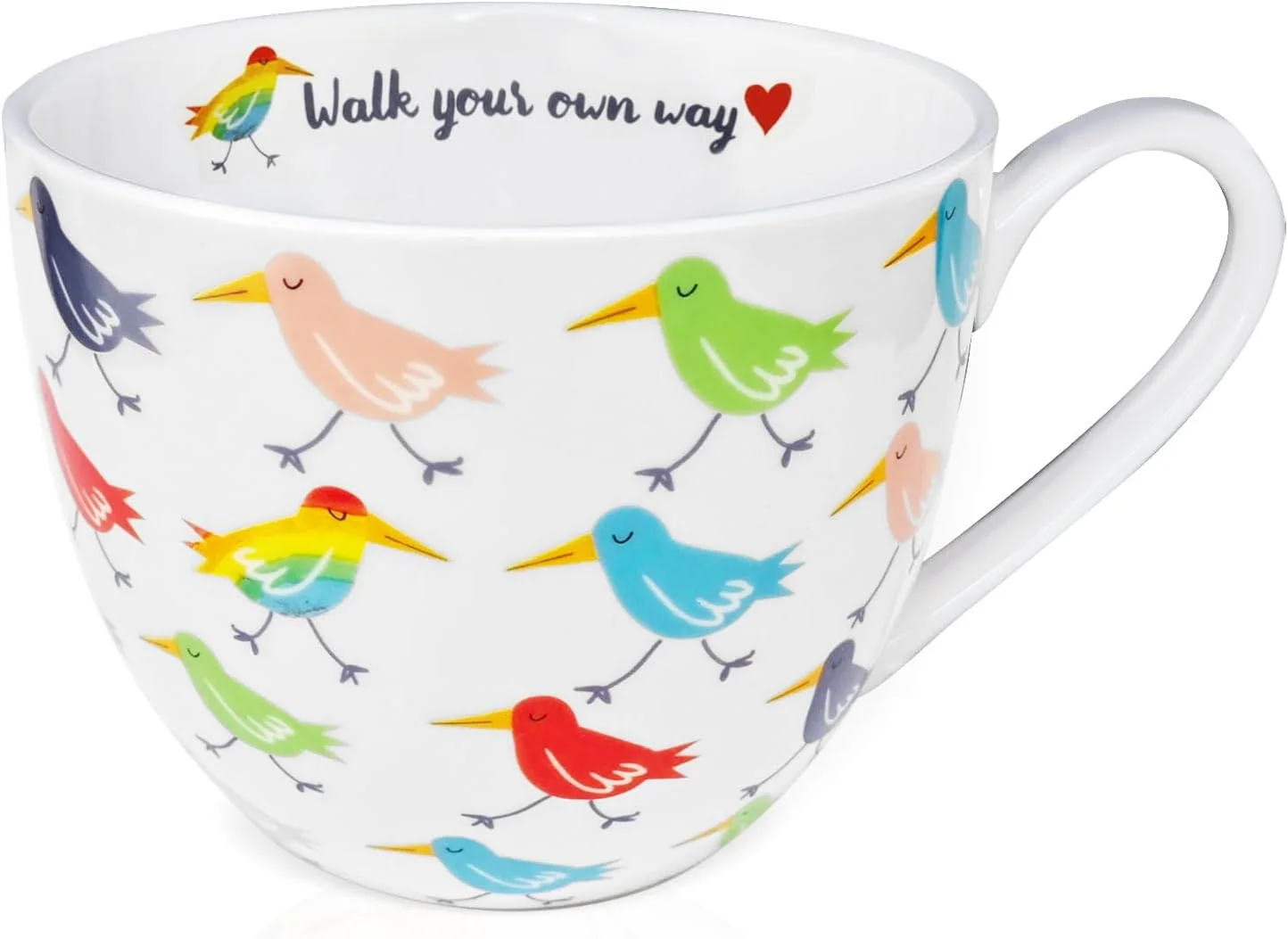 Flexible Birds Mugs for Daily Coffee and Tea Premium 20 oz Bone China Coffee Tea Hug Mug Holiday and Birthday Gift for Bird Lovers Smooth