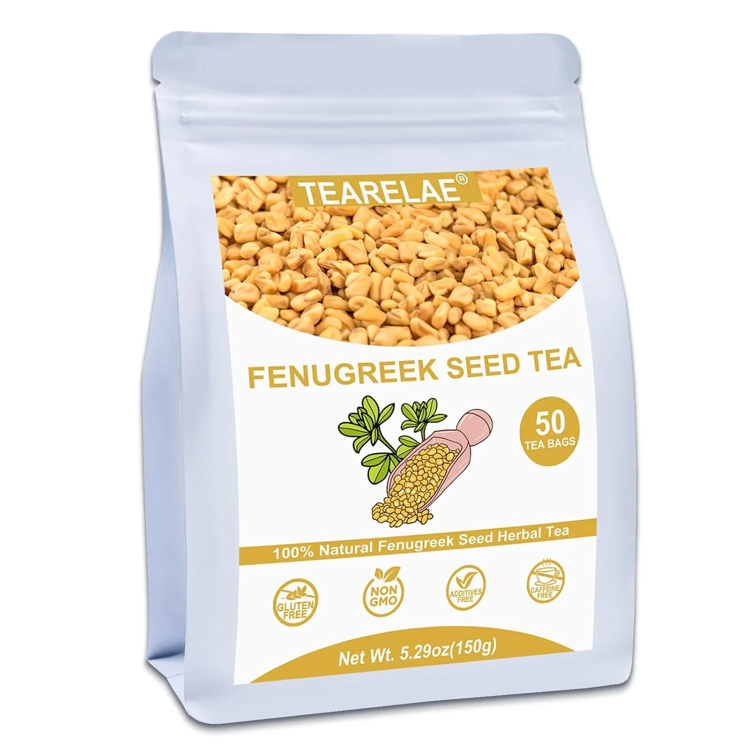 Green TEARELAE – Fenugreek Tea Bags 50 Count Fenugreek Seed Tea Warm nutty seed flavor Non-GMO and caffeine- traditionally enjoyed for digestive comfort Exceptional