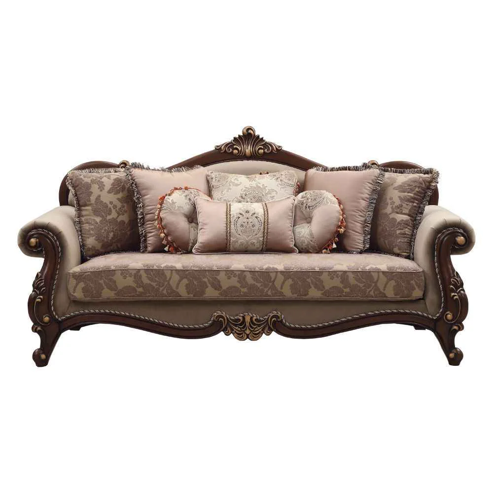 Versatile Mehadi – Sofa With 8 Pillows – Velvet Walnut Smart