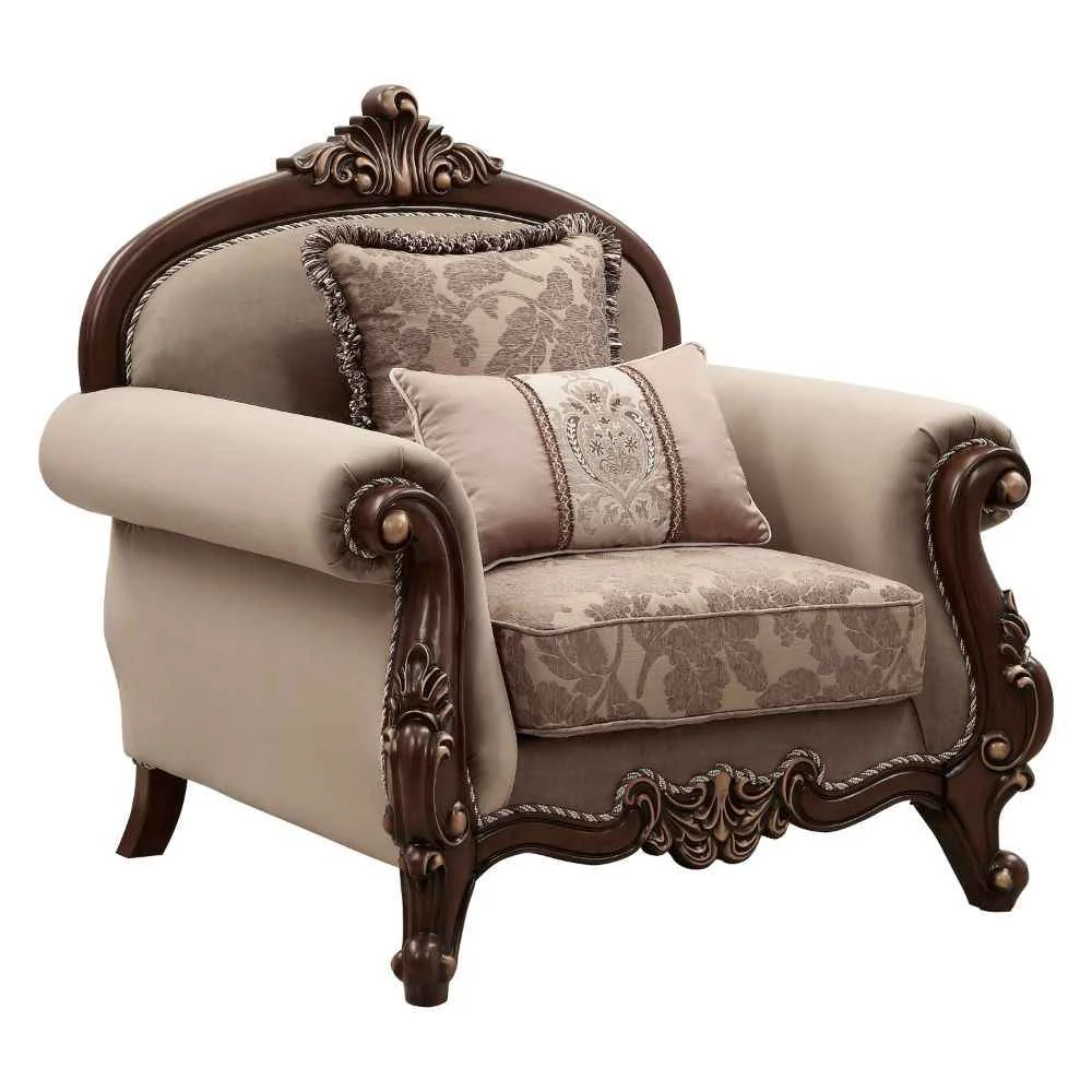 Responsible Mehadi – Chair With 2 Pillows – Velvet Walnut High-End