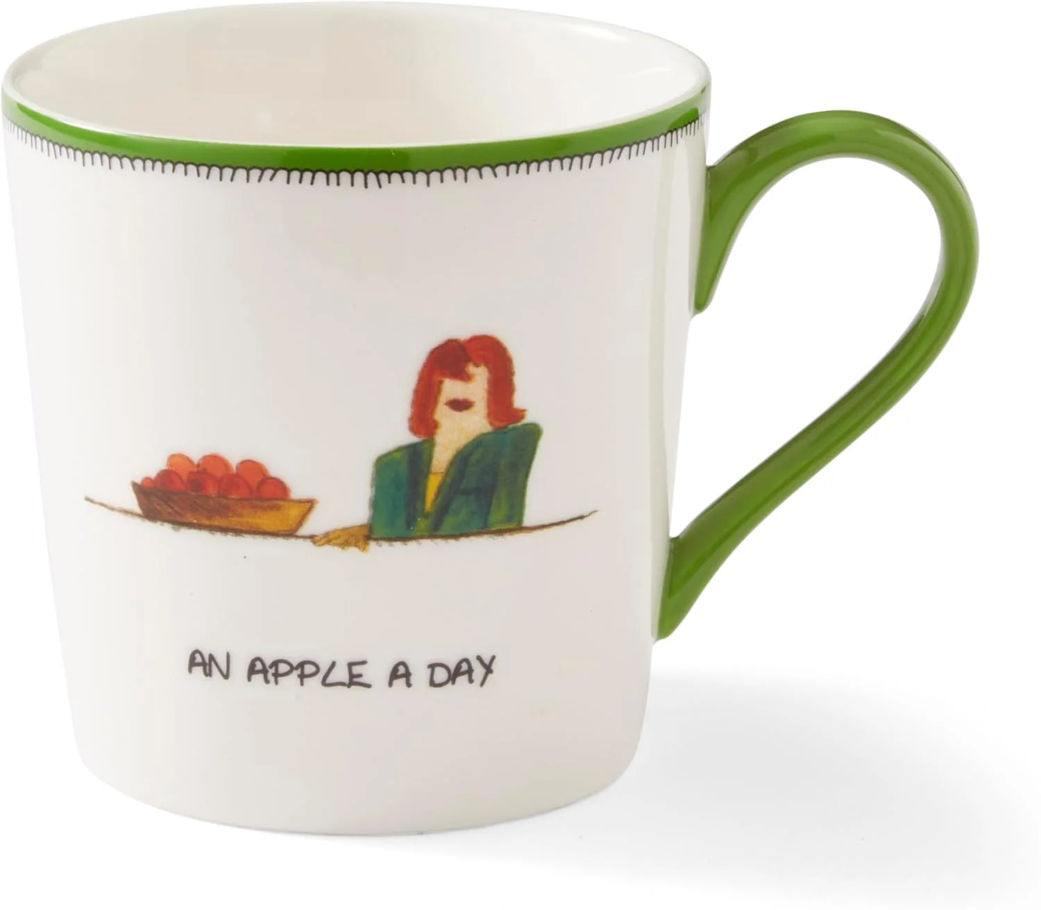Trusted Spode Kit Kemp 12oz Doodle Mug An Apple A Day- Unique Doodle Pattern Fine China Dishwasher Safe For Coffee and Tea I Celebration Gift First-Class