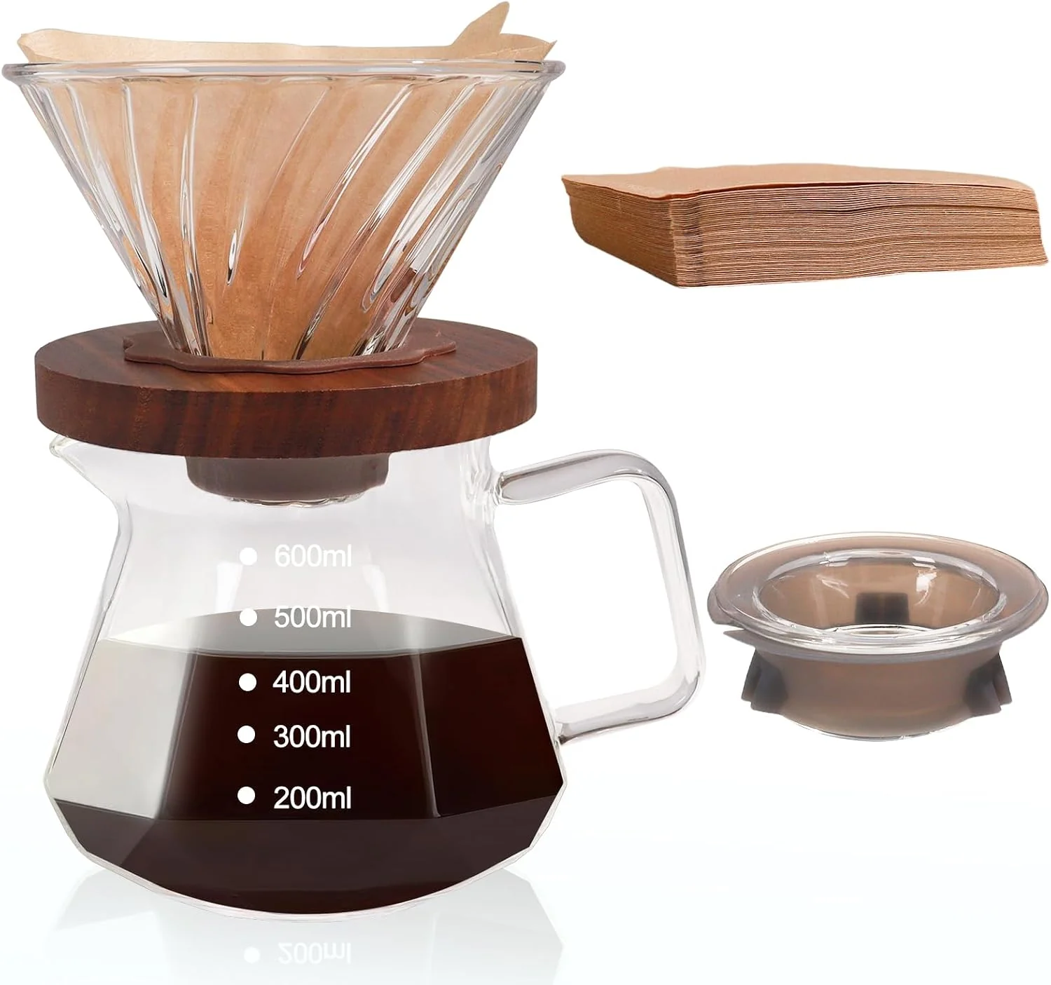 Official Pour Over Coffee Maker 600ml Borosilicate Glass Drip Casual