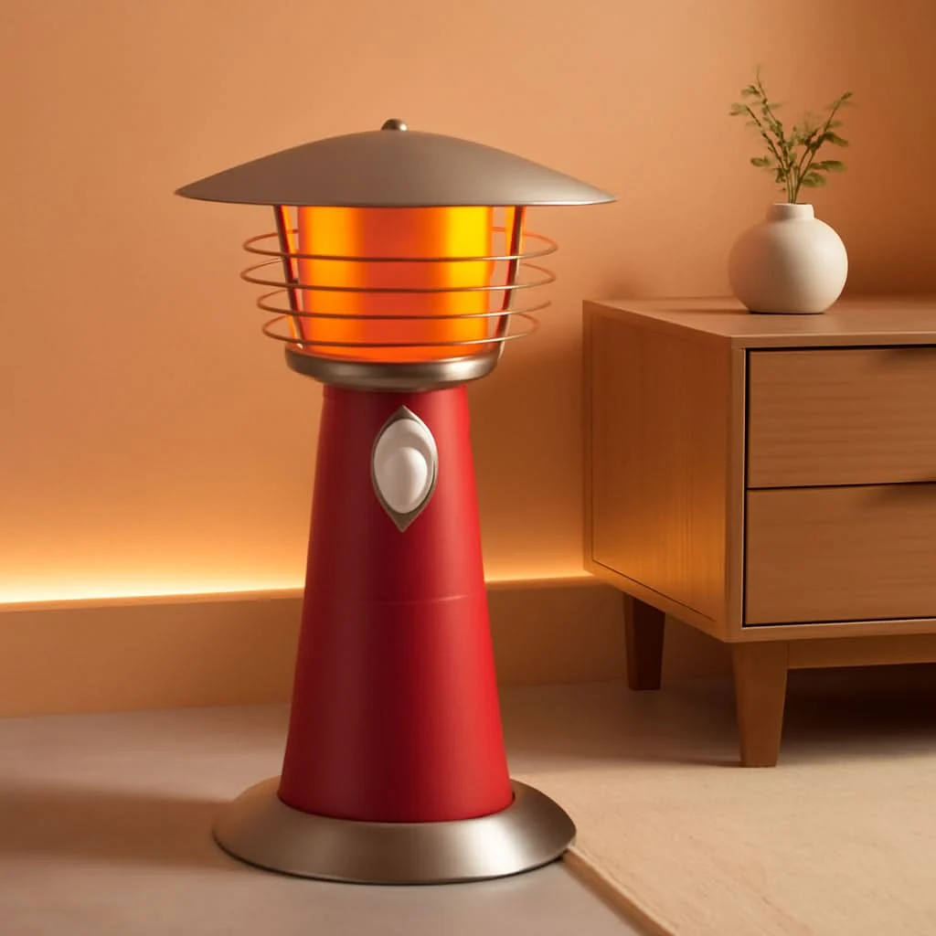 Sustainable Portable Tabletop Patio Heater 11000 BTU Red Outdoor Lightweight