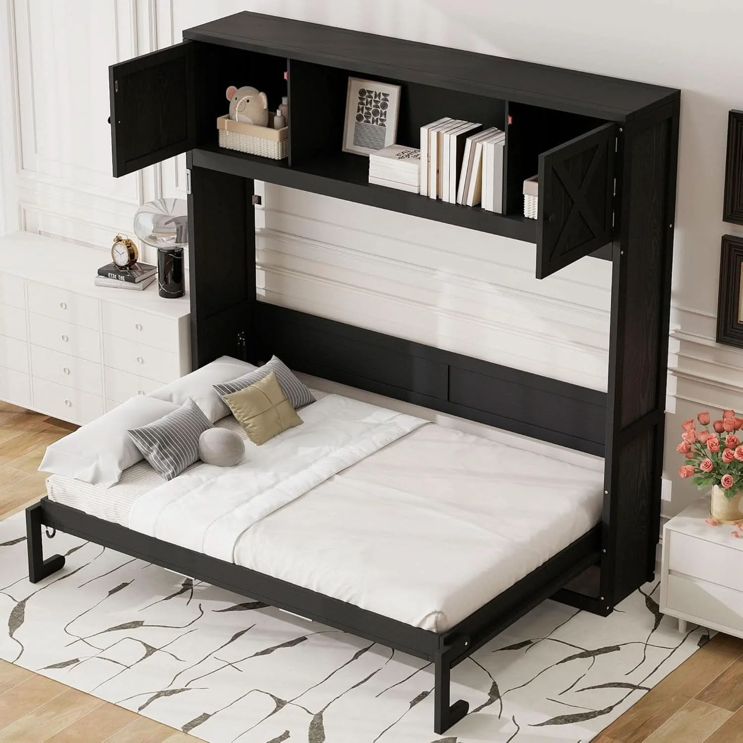 Official Full Size Murphy Bed With Industrial Grade Cabinetry Efficient