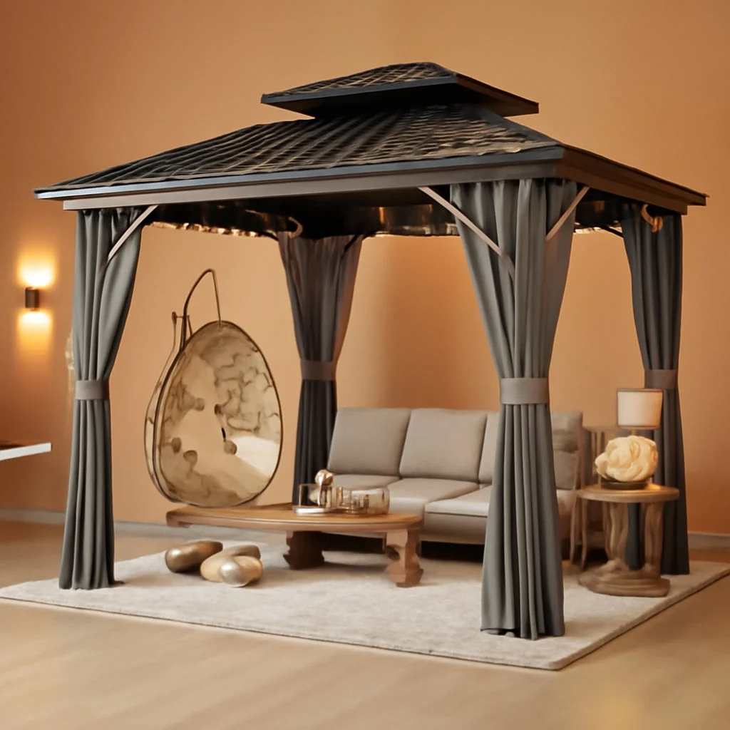 Minimalist 10×10 Outdoor Gazebo Weatherproof Privacy Curtains Soft