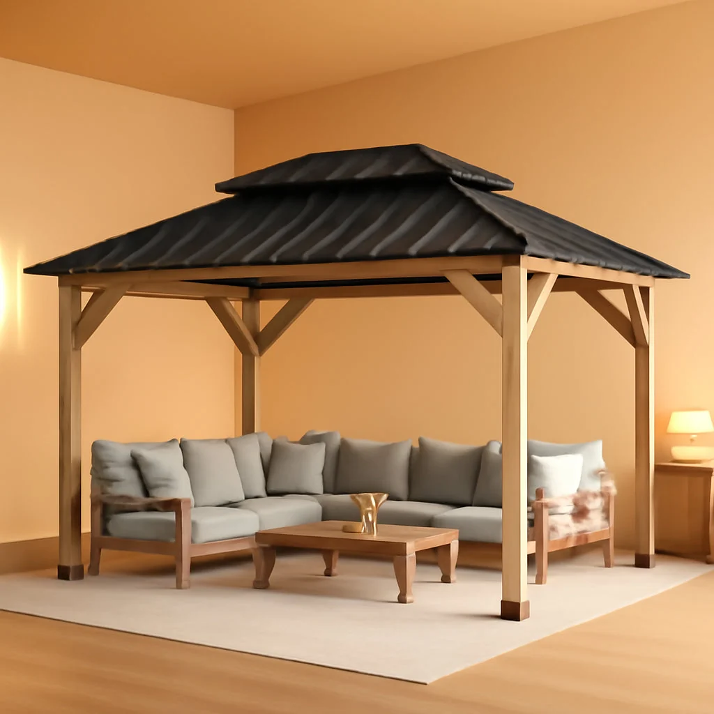 Professional 10x12 Metal Hardtop Gazebo With Weatherproof Coating Superior