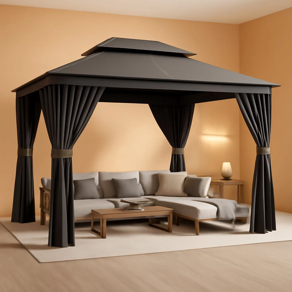 Consistent 12×10 Outdoor Gazebo Dark Gray Weatherproof UVResistant Professional