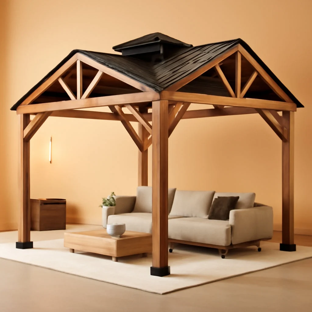 Innovative Cedar Wood Gazebo 12×12 Weatherproof Exterior Durability Contemporary