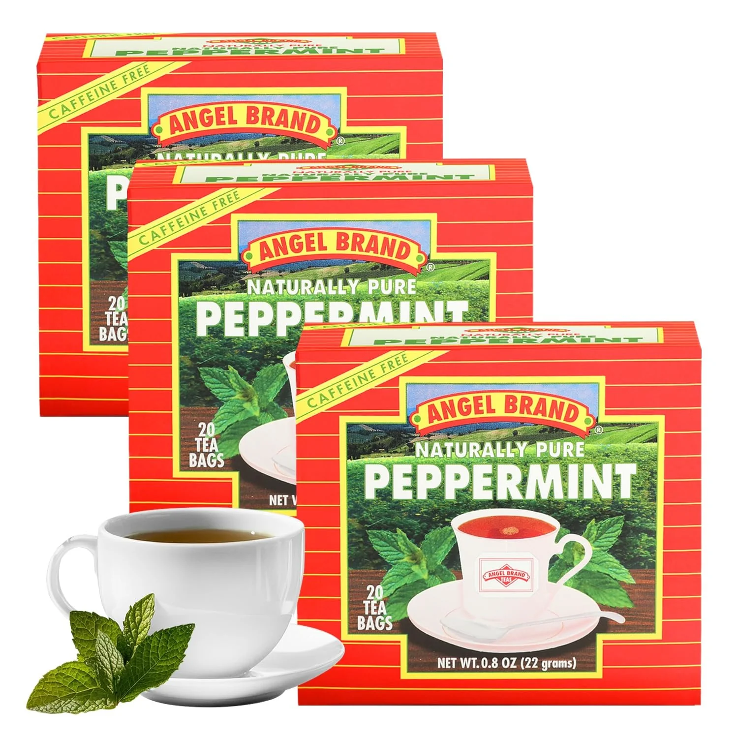 World-Class Peppermint Tea Bags 20 Count 3 Pack Caffeine- for Relaxation Refreshing Peppermint Tea Professional