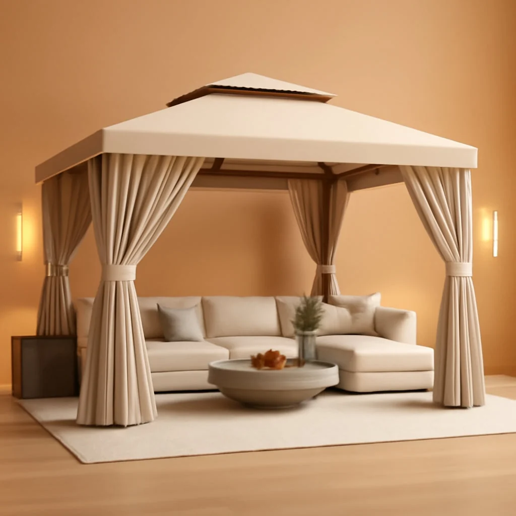 Relaxed 12x10ft Outdoor Gazebo Stainless Steel Frame Durable Fast