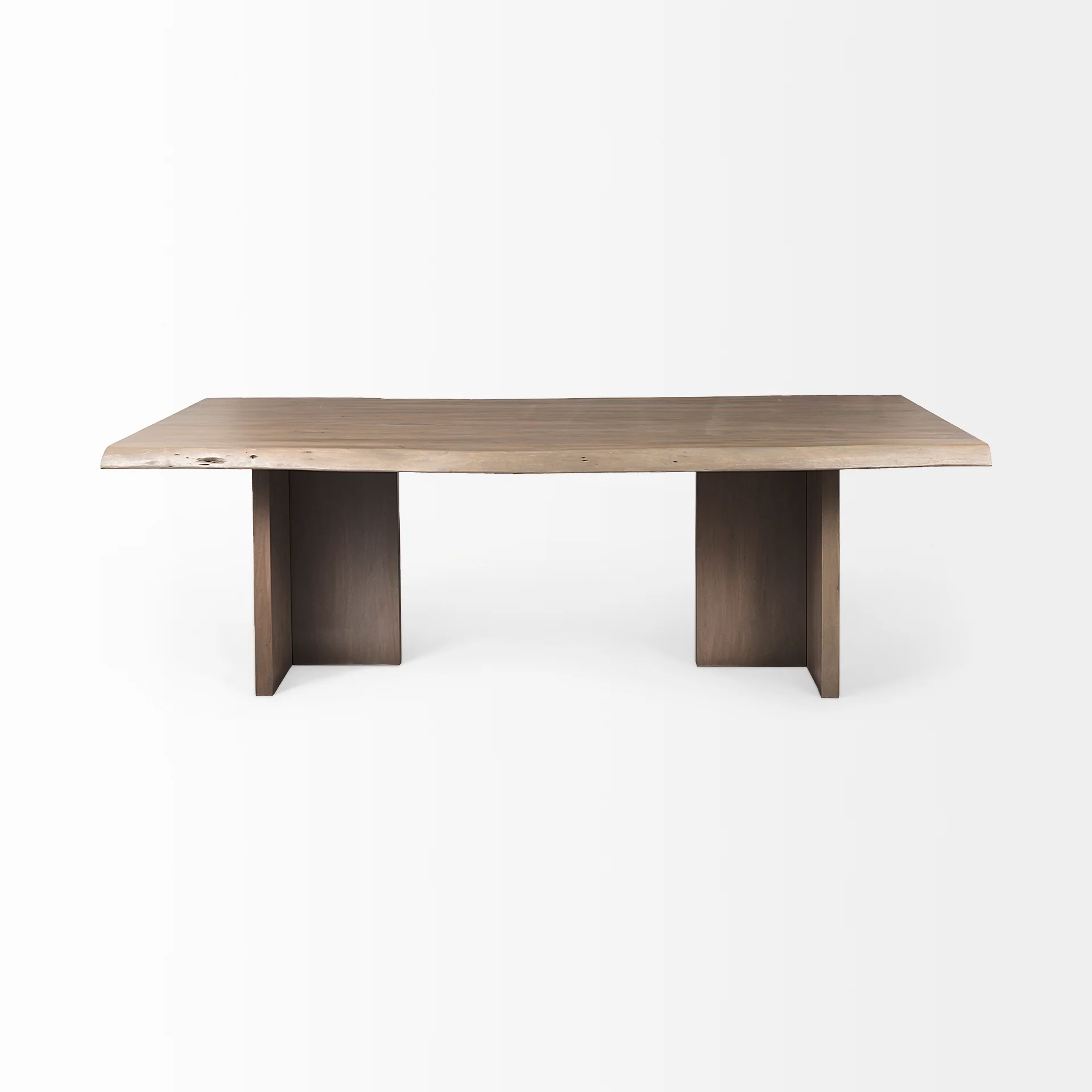 Green Konstantin Medium Brown Wood W Live Edge Rectangular Dining Table Smart