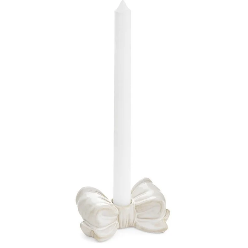 High-Quality Candle Holder Bow Porcelain White Elegant