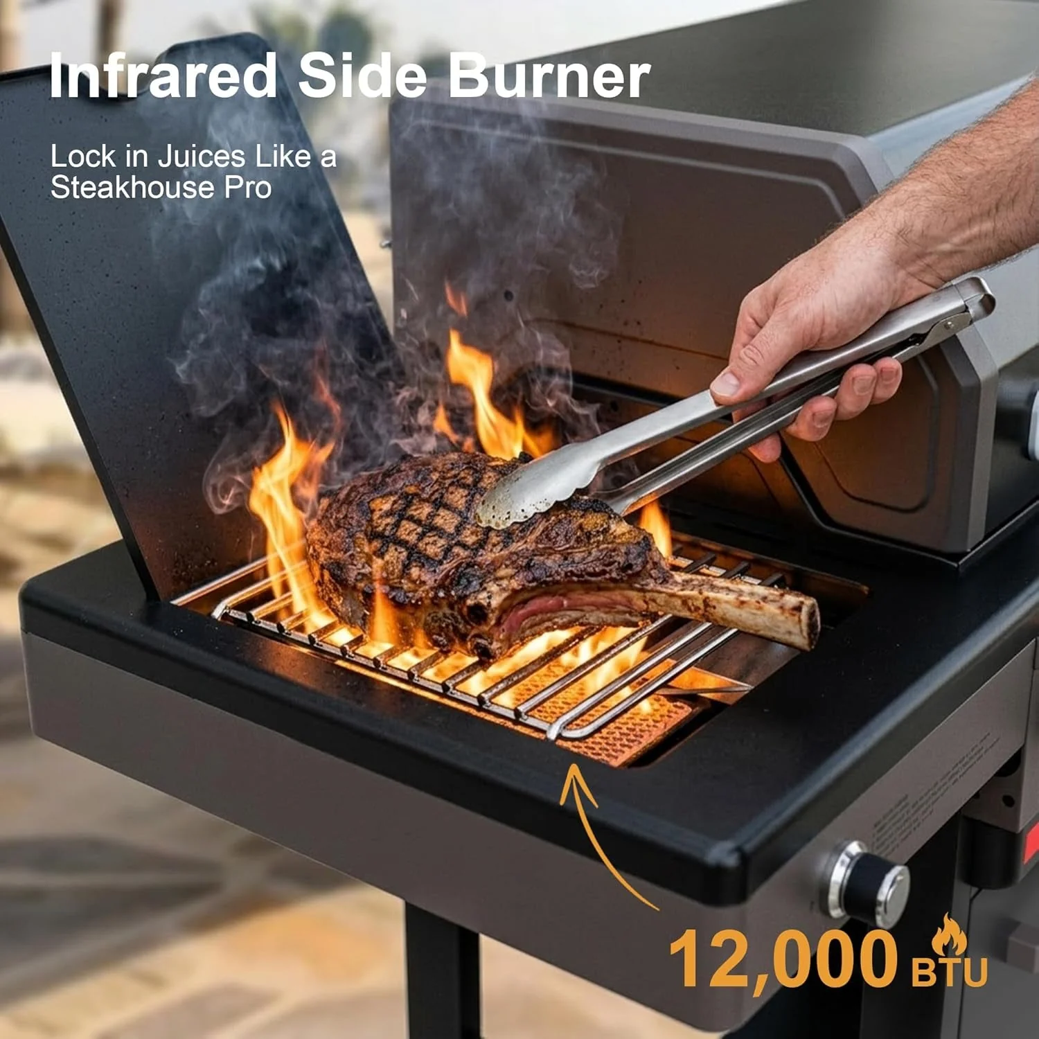 Authentic Quadruple Burner Infrared Side Burner Propane Grill Contemporary