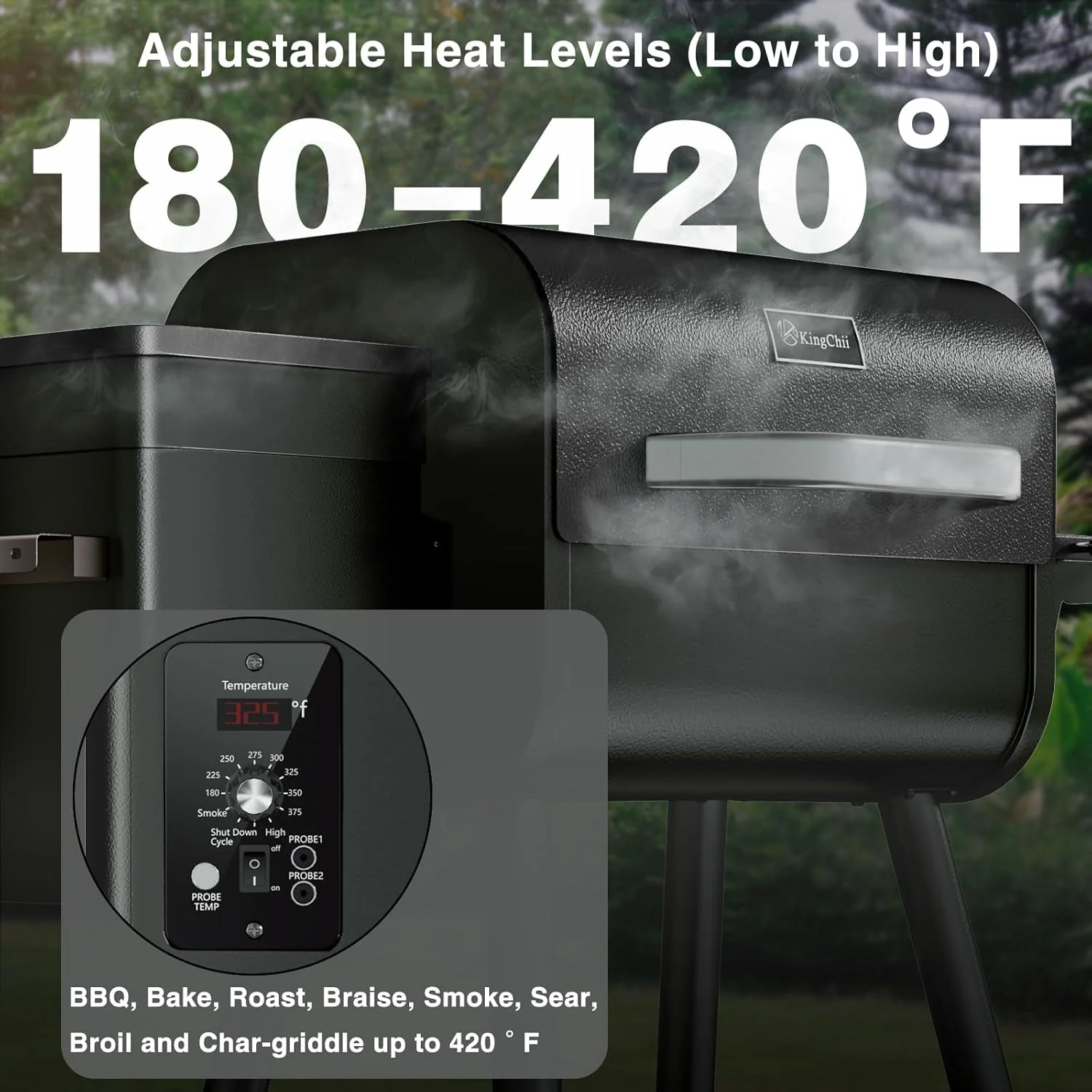 Exclusive Black Pellet Grill Smoker With Temperature Precision Efficient