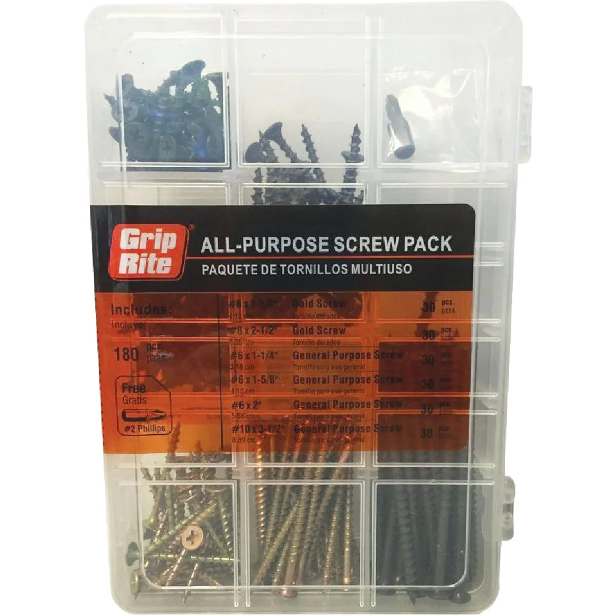 Artisan Grip-Rite All-Purpose Interior Steel Screw Assortment Kit 170 Pcs. Specialty